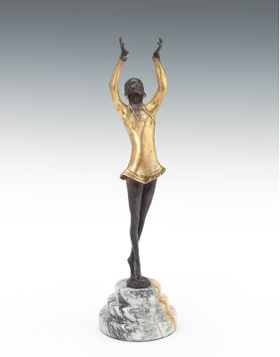 Bronze Figure After Josef Lorenzl Polished