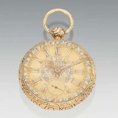An Open Face Fusee 18k Gold Pocket 133108