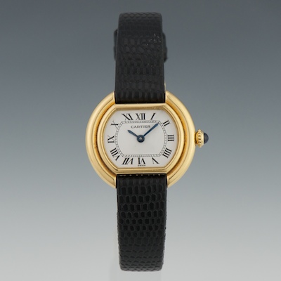 A Ladies Cartier Ellipse 18k Gold 133102