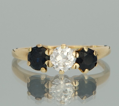 A Ladies Sapphire and Diamond Ring