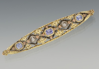 A Victorian Pin Set with Sapphires