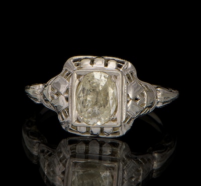 An Art Deco Diamond Ring 14k white 133128
