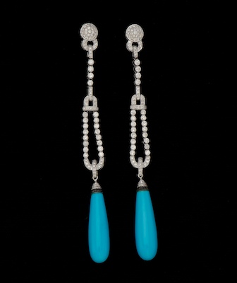 A Pair of Extra Long Turquoise