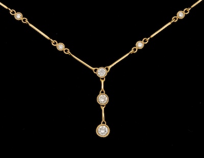 A Ladies Gold and Diamond Necklace 133150