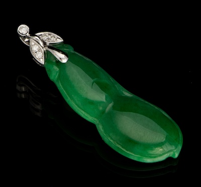 A Natural Jadeite and Diamond Pea pod 133159