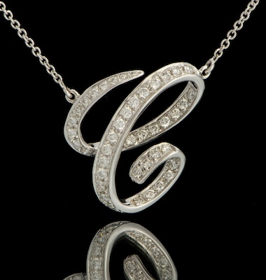 A Ladies Diamond Initial C Necklace 13315a