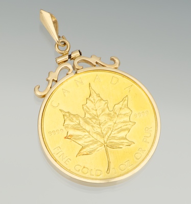 Gold Coin Pendant A 24 Karat Gold