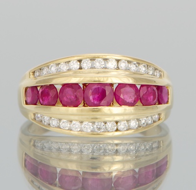 A Ladies Diamond and Ruby Band 133161