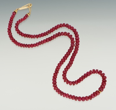 Ruby Necklace 14k yellow gold clasp