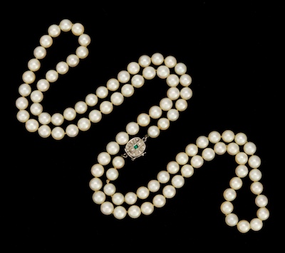 An Art Deco Pearl Necklace with 133178