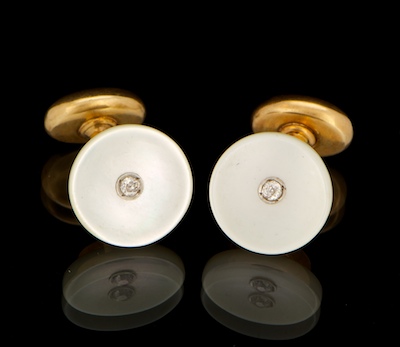 A Pair of Mother of Pearl and Diamond 13317f