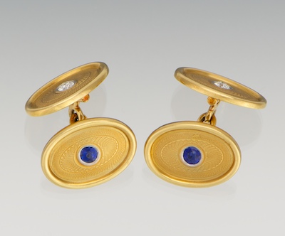A Pair of Sapphire and Diamond 13317d