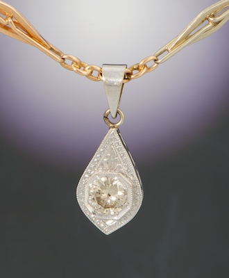 An Art Deco Diamond Pendant on 133188