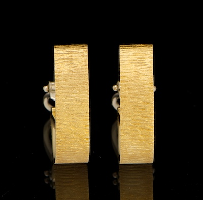 A Pair of Gold Earrings 14k yellow 133193