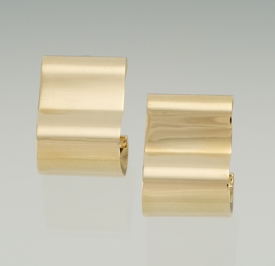 A Pair of Gold Earrings 14k yellow 133196