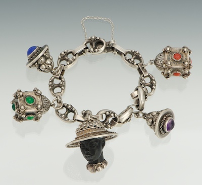 Silver Italian Charm Bracelet An 13319d