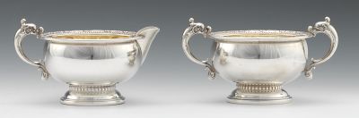 A Sterling Silver Sugar Bowl and Creamer