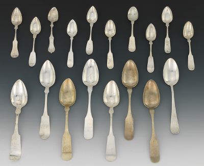 A Lot of Coin Silver Spoons Including