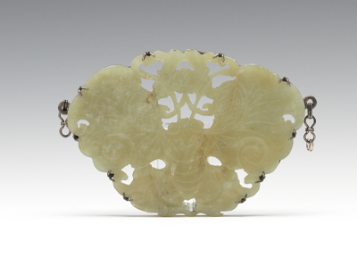 A Large Carved Celadon Jade Pendant 13323f