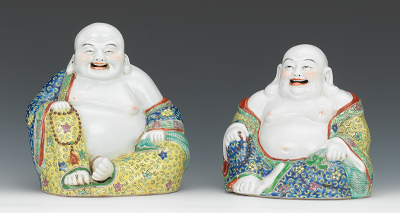 A Pair of Laughing Buddha Ceramic 13323a