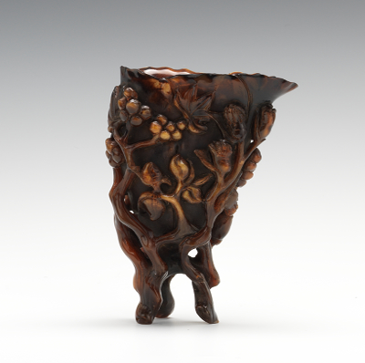 Carved Horn Libation Cup A beautifully 133249