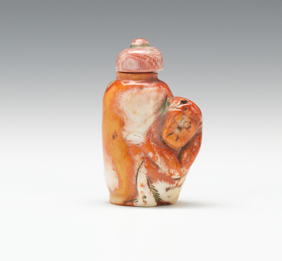 Carved Coral Snuff Bottle In the