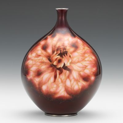 A Rare Signed Ando Cloisonne Chrysanthemum