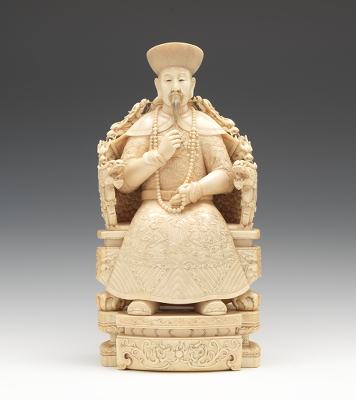 A Large Carved Ivory Seated Emperor 133267
