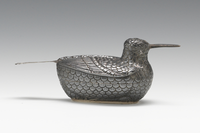 A Silver Metal Bird-Form Box Chinese