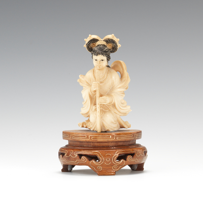 Ivory Maiden with Flute Japanese 133274