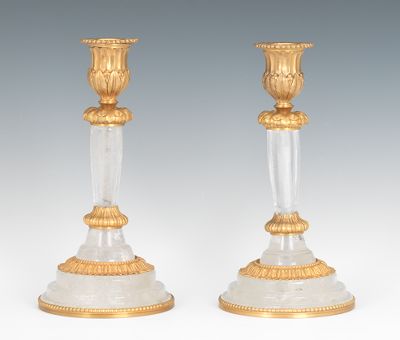 A Pair of Ormolu and Rock Crystal