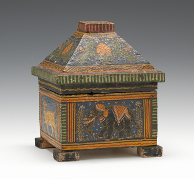 A Hand Painted Covered Box India 1332a3