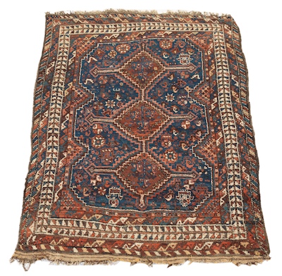 Small Tribal Blue Kazak Carpet 1332b1