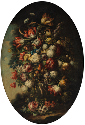 A Dutch Style Oval Floral Painting 1332d9