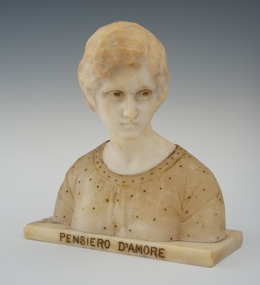 An Italian Carved Marble and Alabaster