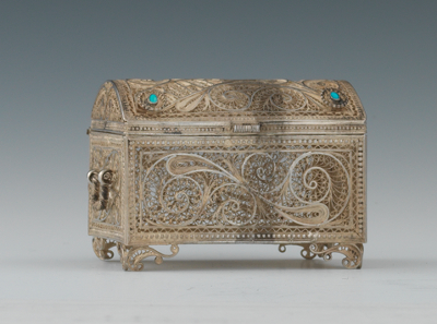 A Russian Silver Wire Trinket Box