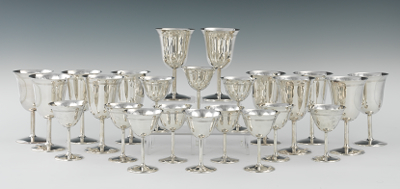 A Set of Sterling Silver Goblets 13339c