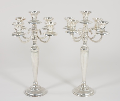 A Monumental Pair of Silver Plated