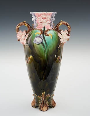 A Continental Majolica Vase With