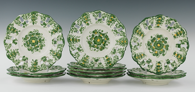 Eleven Reticulated Majolica Dessert 133405