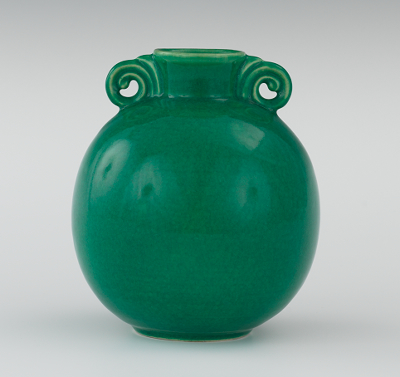 A Cowan Pottery Green Glazed Vase