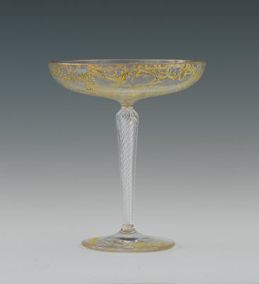 An Enamel Decorated Glass Compote 13342a
