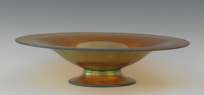 A Low Steuben Aurene Glass Compote 133422