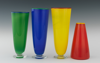 A Set of Four Contemporary Studio Glass