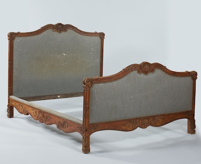 A French Carved and Upholstered Headboard