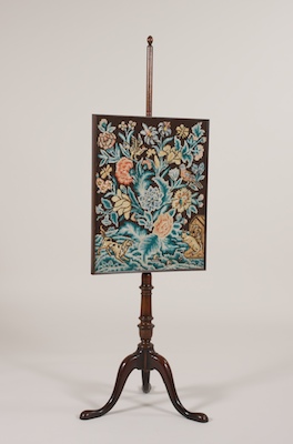 A Wood and Needlepoint Pole Screen 13347d