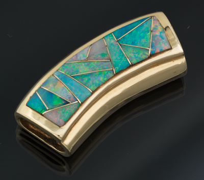 A Ladies' Opal Inlay Slider Pendant