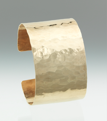 A Hammered 14k Gold Cuff Bracelet