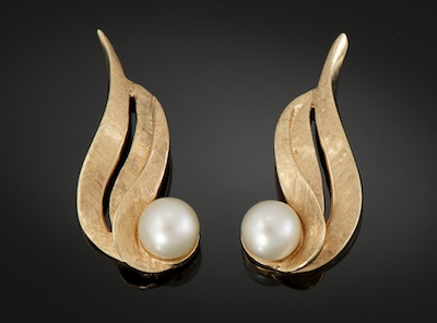 A Pair of Retro Gold and Pearl