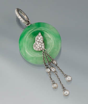 A Ladies Jadeite and Diamond Pendant 133513